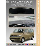 E-BİZ Volkswagen Transporter T6 Kapaklı Model (2015-2020) Torpido Örtüsü Ön Göğüs Koruma Torpido Koruma - Siyah - Bej