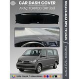 E-BİZ Volkswagen Transporter T6 Kapaklı Model (2015-2020) Torpido Örtüsü Ön Göğüs Koruma Torpido Koruma - Siyah - Gri