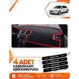 E-BİZ Volvo S40 (2008-2012) Uyumlu Ön Torpido Koruma Koruyucu Kılıfı Halısı Örtüsü - Siyah-Kırmızı - VO002 - Siyah - Kırmızı