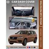 E-BİZ Volvo XC90 Torpido Örtüsü (2015-2024) Torpido Örtüsü Panel Halısı Torpido Koruma Tam Uyum Uv Koruma - Kahverengi