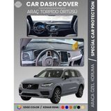 E-BİZ Volvo XC90 Torpido Örtüsü (2015-2024) Torpido Örtüsü Panel Halısı Torpido Koruma Tam Uyum Uv Koruma - Siyah - Gri