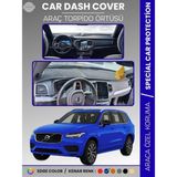 E-BİZ Volvo XC90 Torpido Örtüsü (2015-2024) Torpido Örtüsü Panel Halısı Torpido Koruma Tam Uyum Uv Koruma - Siyah - Mavi