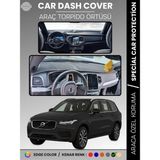 E-BİZ Volvo XC90 Torpido Örtüsü (2015-2024) Torpido Örtüsü Panel Halısı Torpido Koruma Tam Uyum Uv Koruma - Siyah