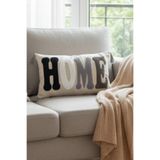 e-Bizz Store 1 Adet Punch Nakışlı Home Yazılı & Desenli Kırlent Kılıfı 30X50 CM