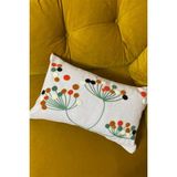 e-bizz store Bej Punch Nakışlı Kırlent Kılıfı 30 x 50 cm Yüksek Kaliteli Pamuk ve Polyester Malzeme