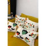 e-Bizz Store Punch Nakışlı 4adet Kırlent Kılıfı