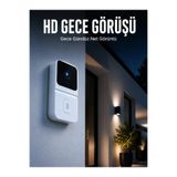 E BULURUM Beyaz Akıllı Güvenlik Kapı Zili | Telefon Kontrollü Wi-Fi Görüntülü Kapı Zili GYM41849708