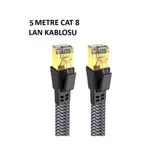 E BULURUM Cat 8 LAN Kablosu –Ethernet Kablosu Örgü Kaplama, Yüksek Hızlı (5 METRE) GYM97420687