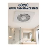 E BULURUM Dekoratif Banyo ve Mutfak Aspiratörü 150 mm 20,8 x 20,8 cm 20 W Havalandırma Fanı GYM27599361