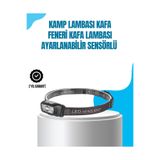 E BULURUM Kamp Lambası Kafa Feneri Kafa Lambası Ayarlanabilir Sensörlü Şarjlı GYM05087555