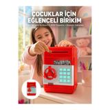 E BULURUM Şifreli Kırmızı ATM Tasarımlı Çelik Kasa Görünümlü Kumbara GYM50368719