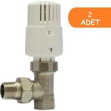 E.C.A 2 Adet Eca Trv4 Termostatik Köşe Radyatör Valfi Petek Vanası 602120755