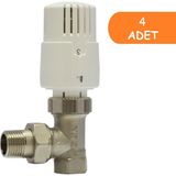 E.C.A 4 Adet Eca Trv4 Termostatik Köşe Radyatör Valfi Petek Vanası 602120755