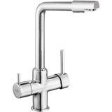 E.C.A Dual Flow Çift Akışlı Mutfak Bataryası 102118361 Krom 275 mm Yükseklik Tezgah Montajlı Modern Yapı