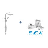 E.c.a Eca Dalia Banyo Bataryası 1021022488 + E.c.a Eca Teleskopik Kolonlu Duş Seti 102158031 - Krom