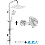 E.C.A ECA Marka Lia Banyo Bataryası ve Tema Rain Carismo Duş Seti Krom Malzeme ile Modern Tasarım