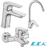 E.C.A Eca Niobe Banyo+Lavabo+Eviye Bataryası 102102484+102188053+102118098 - Krom