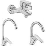 E.C.A Eca Niobe Banyo+Lavabo+Eviye Bataryası 102102484+102188054+102118098 - Krom