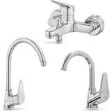 E.C.A Eca Spylos Banyo+Kuğu Lavabo+Eviye Bataryası 102102494+102188126+102118136 - Krom