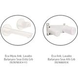 E.C.A Mat Beyaz 102167603c4-YY+102166601C4 Myra Ankastre Gömme Lavabo Bataryası Set