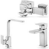 E.C.A Tiera 3'lü Batarya Seti: Banyo - Lavabo - Eviye Bataryası |102102469S3 - Krom