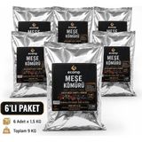 E-Camp Doğal Meşe Mangal Kömürü Hazır Reşo Yakıtlı 1,5 kg x 6 Adet Çoklu Paket - Gümüş
