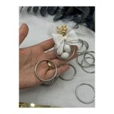 E Elmas Gümüş 4 Cm Nikah Şekeri Hediyelik Halka Demir 50 Ader (SADECE HALKA)