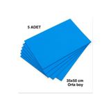 e Erta 35x50 Cm Mavi Renkli Mukavva Karton 5 Adet Fon Kartonu Sert Renkli Karton