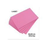 e Erta 35x50 Cm Pembe Renkli Mukavva Karton 5 Adet Fon Kartonu Sert Renkli Karton