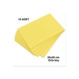 e Erta 35x50 Cm Sarı Renkli Mukavva Karton 10 Adet Fon Kartonu Sert Renkli Karton