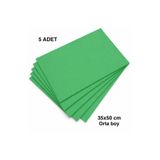 e Erta 35x50 Cm Yeşil Renkli Mukavva Karton 5 Adet Fon Kartonu Sert Renkli Karton
