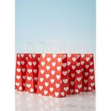 e ERTA Beyaz Kalp Desenli Kırmızı Kraft Çanta 25X31CM 15 Adet Hediye Poşeti,hediye Paketi Kraft Kağıt Çanta - 25 x 31 cm