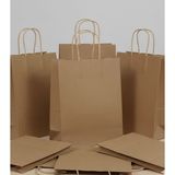 e ERTA Burgu Saplı Kraft Çanta 25X31 cm 25 Adet Hediye Poşeti , Hediye Paketi , Kraft Kağıt Çanta - 25 x 31 cm