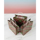 e ERTA Ekose Desenli Kraft Çanta 25X31 cm -5 Adet- Hediye Poşeti , Hediye Paketi Kraft Kağıt Çanta - 25 x 31 cm