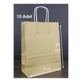 e Erta Gold Renkli Kraft Çanta 25x31 Cm 15 Adet Hediye Poşeti , Hediye Paketi , Kraft Kağıt Çanta