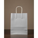 e ERTA Gümüş Renkli Kraft Çanta 25X31 cm 5 Adet Hediye Poşeti , Hediye Paketi , Kraft Kağıt Çanta - 25 x 31 cm