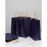 e ERTA Lacivert Renkli Kraft Çanta 25X31 cm 10 Adet Hediye Poşeti , Hediye Paketi , Kraft Kağıt Çanta - 25 x 31 cm