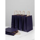 e ERTA Lacivert Renkli Kraft Çanta 25X31 cm 15 Adet Hediye Poşeti , Hediye Paketi , Kraft Kağıt Çanta - 25 x 31 cm