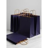 e ERTA Lacivert Renkli Kraft Çanta 25X31 cm 25 Adet Hediye Poşeti , Hediye Paketi , Kraft Kağıt Çanta - 25 x 31 cm