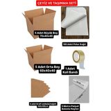 e ERTA Lüks Taşınma Seti,çeyiz ve Ev Taşıma SETI,70X40X40 Koli 5 Adet ,60X40X40 Koli 5 Adet ,5 M PATPAT,100X140 Kraft 5 Adet, Pelur 100 Adet ,1 Adet Bant - 70X40-60X40