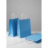 e ERTA Mavi Renkli Kraft Çanta 25X31 cm 15 Adet Hediye Poşeti , Hediye Paketi , Kraft Kağıt Çanta - 25 x 31 cm