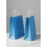 e ERTA Mavi Renkli Kraft Çanta 25X31 cm 20 Adet Hediye Poşeti , Hediye Paketi , Kraft Kağıt Çanta - 25 x 31 cm