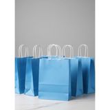 e ERTA Mavi Renkli Kraft Çanta 25X31 cm 25 Adet Hediye Poşeti , Hediye Paketi , Kraft Kağıt Çanta - 25 x 31 cm