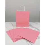 e ERTA Pembe Renkli Kraft Çanta 25X31 cm 20 Adet Hediye Poşeti , Hediye Paketi , Kraft Kağıt Çanta - 25 x 31 cm