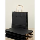 e ERTA Siyah Renkli Kraft Çanta 25X31 cm 20 Adet Hediye Poşeti , Hediye Paketi , Kraft Kağıt Çanta - 25 x 31 cm