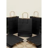 e ERTA Siyah Renkli Kraft Çanta 25X31 cm 25 Adet Hediye Poşeti , Hediye Paketi , Kraft Kağıt Çanta - 25 x 31 cm
