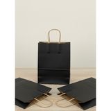 e ERTA Siyah Renkli Kraft Çanta 25X31 cm 5 Adet Hediye Poşeti , Hediye Paketi , Kraft Kağıt Çanta - 25 x 31 cm