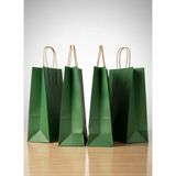 e ERTA Yeşil Renkli Kraft Çanta 25X31 cm -20 Adet- Hediye Poşeti , Hediye Paketi Kraft Kağıt Çanta - 25 x 31 cm