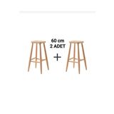 e.h.m ahşap sanatları 60cm AHŞAP KARE BAR TABURE SANDALYE ( 2 ADET)