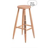 e.h.m ahşap sanatları Ahşap 60cm yuvarlak bar tabure sandalye